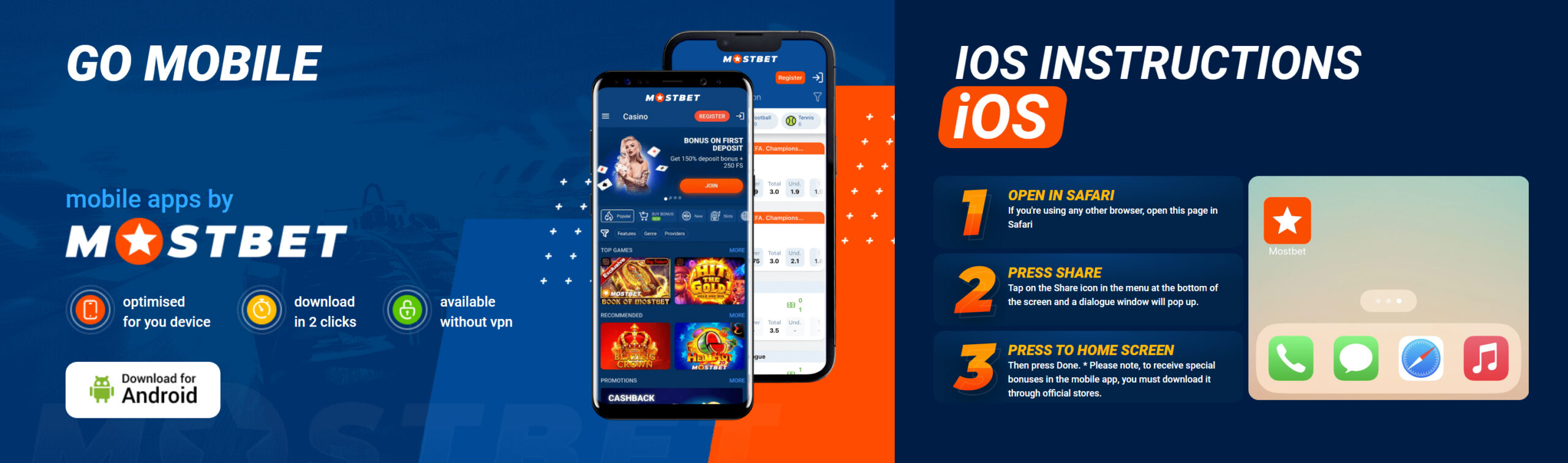 Mobile application Mostbet for Android and iOS