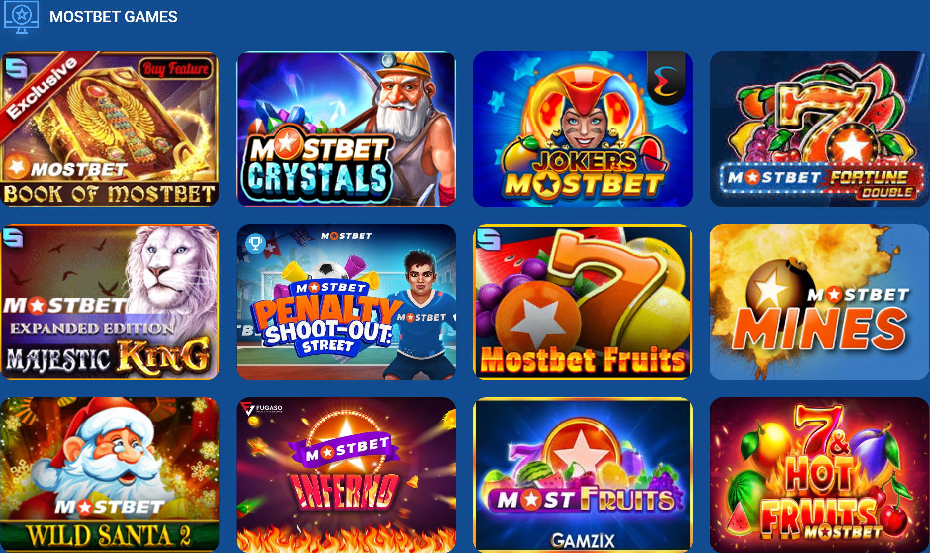 Mostbet Games Mostbet Casino